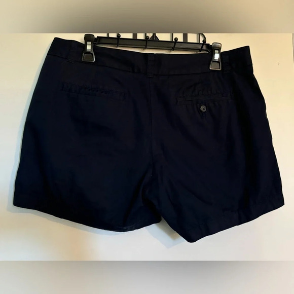 J. Crew Factory Womens 100% Cotton Chino Broken in shorts navy 10 front pockets - Picture 2 of 4